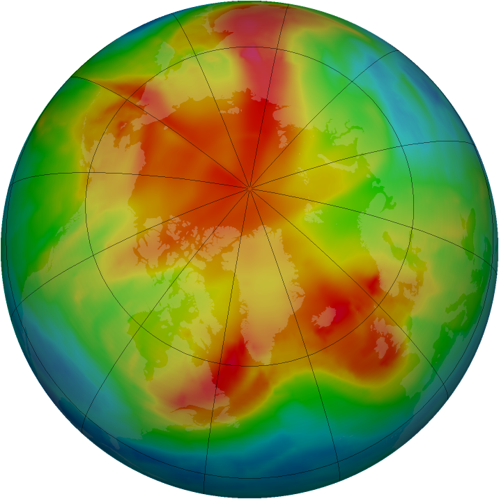 Arctic ozone map for 25 January 2009